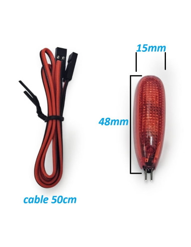 Lampara para aeromodelismo 12v 3w, Roja