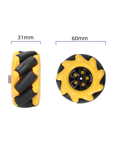 Llanta Omnidireccional 60mm Izquierda, para motorreducto