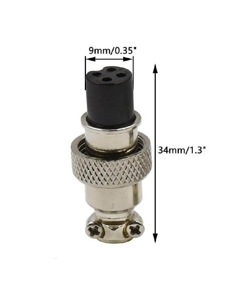 Conector  GX12 4 Pin Aviacion, Hembra