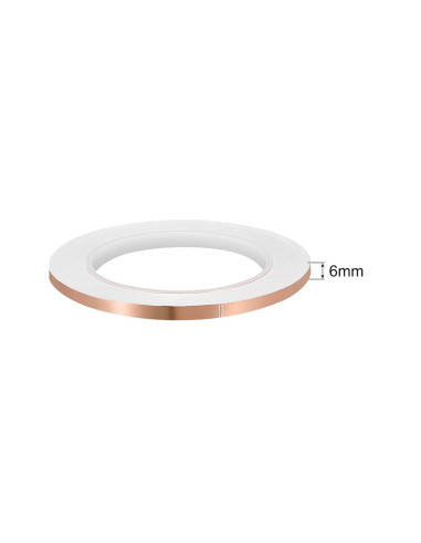 Cinta Conductiva y Adhesiva de Cobre 6mm, 20 Metros