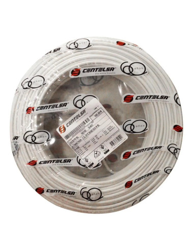 Cable Duplex Centelsa 2x18 AWG 100% cobre, Blanco