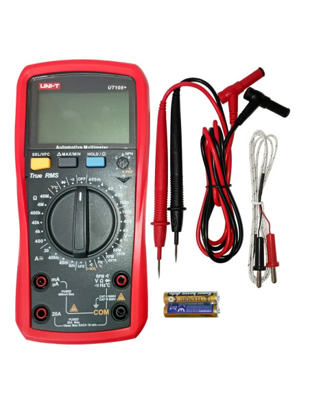 Multímetro Automotriz Uni-t UT105+, Medición Rpm