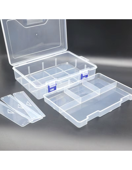 Caja Plástica Organizadora para Componentes Electrónicos y Arduino (22.5x15.5x6cm)
