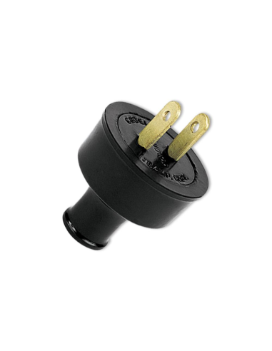 Clavija  Eléctrica de caucho  15A  2 patas sin polo a Tierra