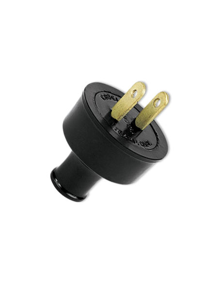 Clavija  Eléctrica de caucho  15A  2 patas sin polo a Tierra