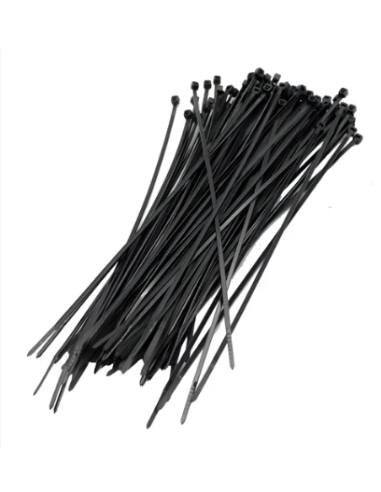 Amarras Plásticas 120mm x 2.5mm Negras (100 und) | Dualtronica