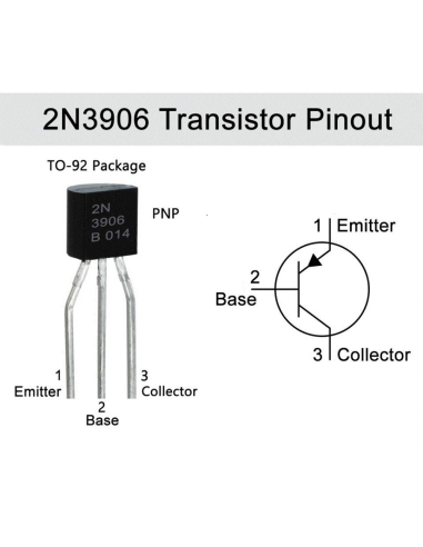 Transistor PNP 2N3906 TO-92 | Complemento del 2N3904