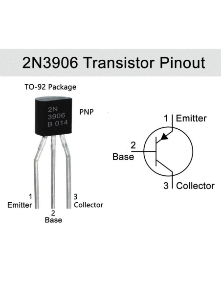 Transistor PNP 2N3906 TO-92 | Complemento del 2N3904