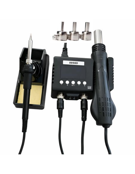 Estación de Soldadura 8898D (2 en 1) Cautín + Aire 750W | Dualtronica