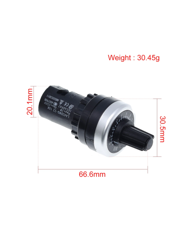 Potenciómetro Industrial 10K Ohm LA42DWQ-22 | Montaje 22mm IP65