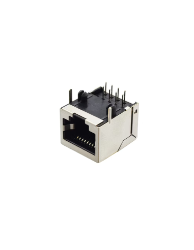 Conector Hembra RJ45 8 Pines Para PCB, Blindaje Metálico