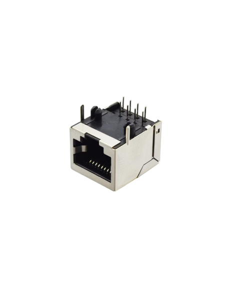 Conector Hembra RJ45 8 Pines Para PCB, Blindaje Metálico