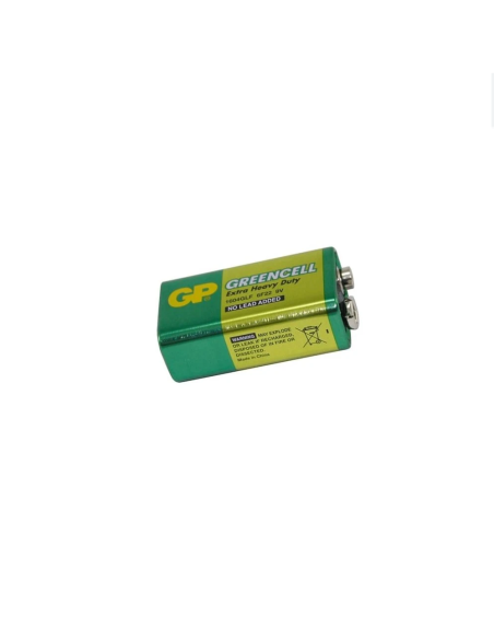 Pila Cuadrada 9V GP Greencell 1604G - Batería de Zinc-Carbono (6F22)